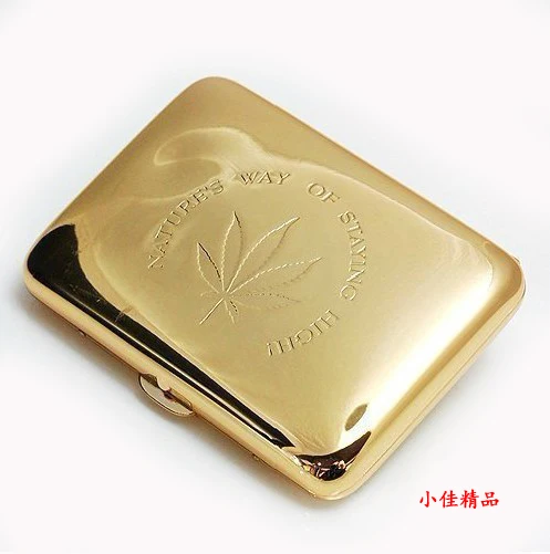1 шт. высококачественный чехол для сигарет Золотой/Серебряный(Holde16 сигарет) держатель для сигарет с подарочной коробкой мужские гаджеты SQ320