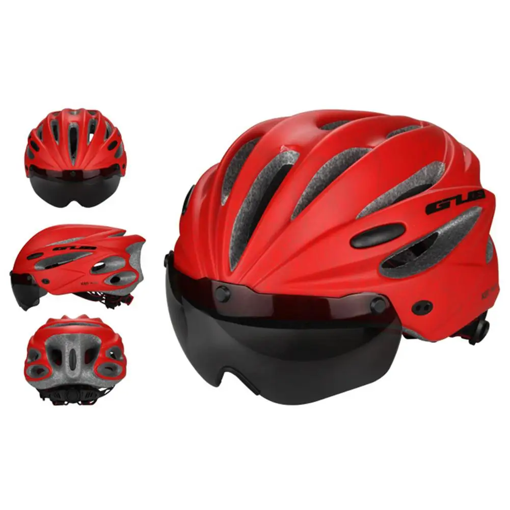 

MTB Bike Bicycle Helmet Magnetic Cycling Helmet On Windproof Goggles Glasses 17 Holes Adjustable Integrated-molded Sports Helmet