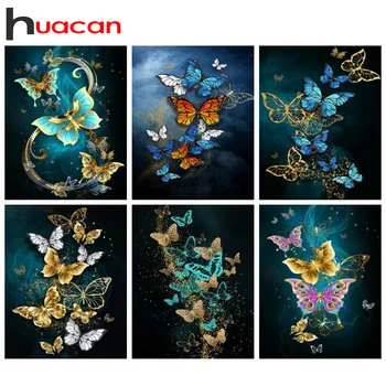 

Huacan Diamond Painting Butterfly Full Square Diamond Embroidery Animal Mosaic Home Decoration Diamond Art