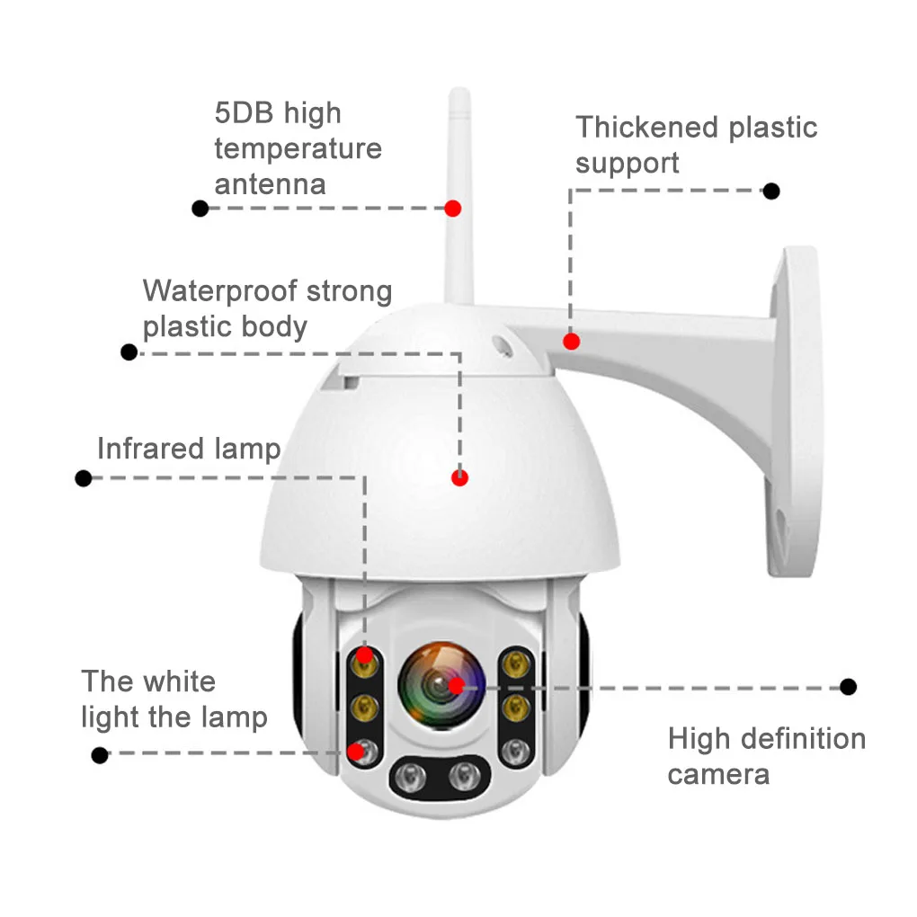 360 градусов вращения беспроводной WiFi камера Открытый IP66 водонепроницаемый ночного видения 1080P домашней безопасности 2MP Cam AU/UK plug