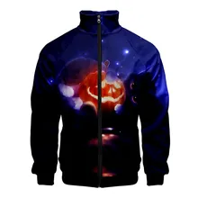 Мужская Спортивная одежда на Хэллоуин, повседневная спортивная одежда с принтом на молнии, куртка с длинным рукавом, верхняя одежда, дышащая куртка для катания на лыжах#1123