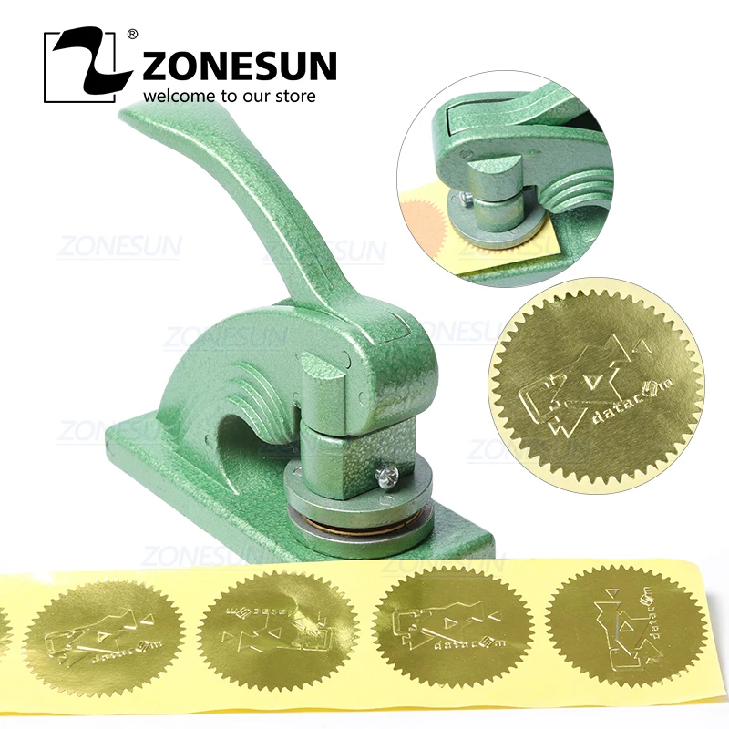  ZONESUN Custom Brass Embossing Stamp Logo Personalized Embossing Seal Stamp For Letter Wedding Enve - 4000054291772