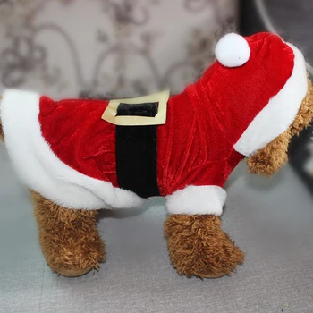 

New Santa Pet Dog Costume Christmas Clothes For Small Dogs Winter Dog Hooded Coat Jackets Puppy Cat Clothing Outfit Dropshipping