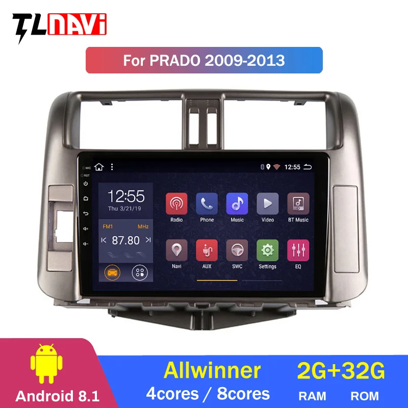 Автомобильный радио мультимедиа Нет 2 din android видео плеер навигация gps для Toyota LAND CRUISER PRADO J150 2009-2013