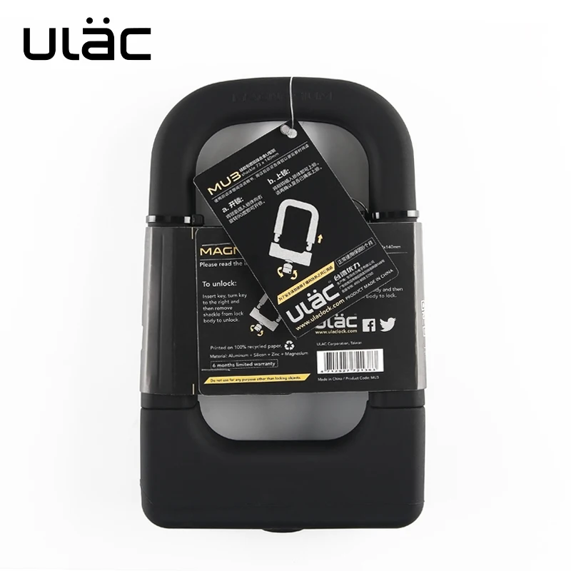 

4 Colors ULAC Bike Lock With 3 Keys Security Anti-theft Bicycle Lock Magnesium Alloy Strong Padlock for Bicycle Motorcycle