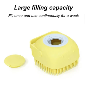 

Soft Bristles Silicone Scrubber Dispenser Liquid Soap Skin Care For Babies Bathroom Multifunction Preschoolers Travel Bath Brush