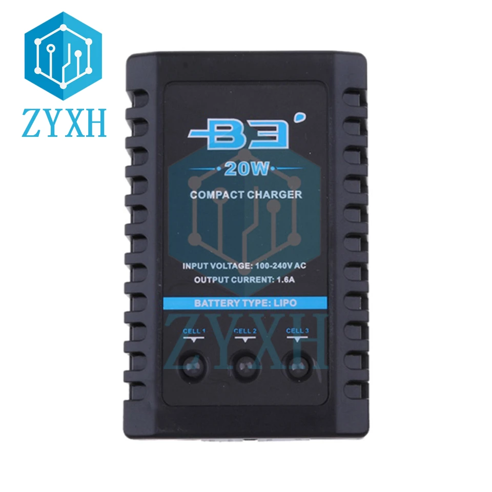 20W IMAX RC B3 Compact Charger 2S 3S Balance 7.4V 11.1V Lithium LiPo Battery Charging For Helicopter with US/EU Plug | Электроника