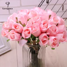 Розовые шелковые искусственные цветы, розовые свадебные аксессуары, 12 шт., розовые Искусственные цветы для свадьбы, домашнего декора, искусственные розы