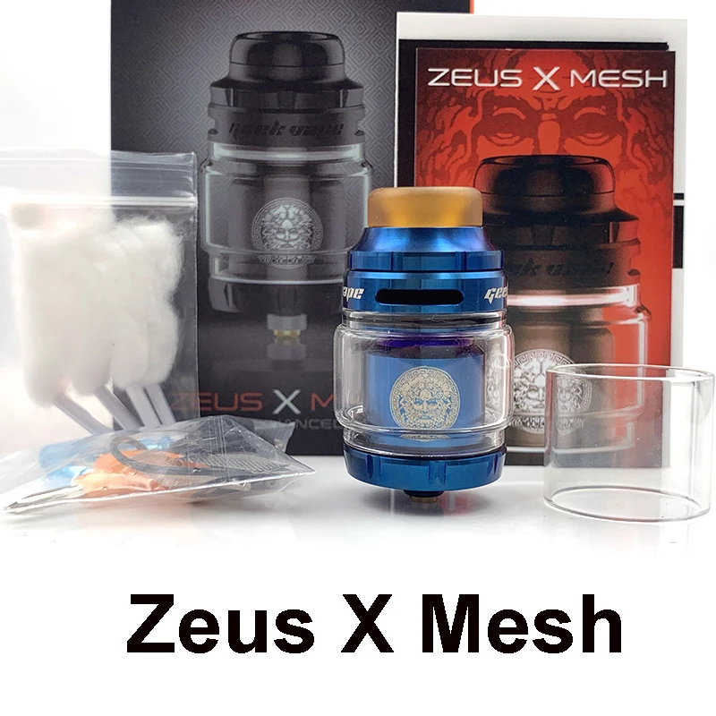 RunVape Zeus X Mesh RTA Tank 4,5 ml Deck 4X Ni80 preconstruido bobina 810 goteo Tip Top llenado Vape atomizador para 510 Mod caja con rosca