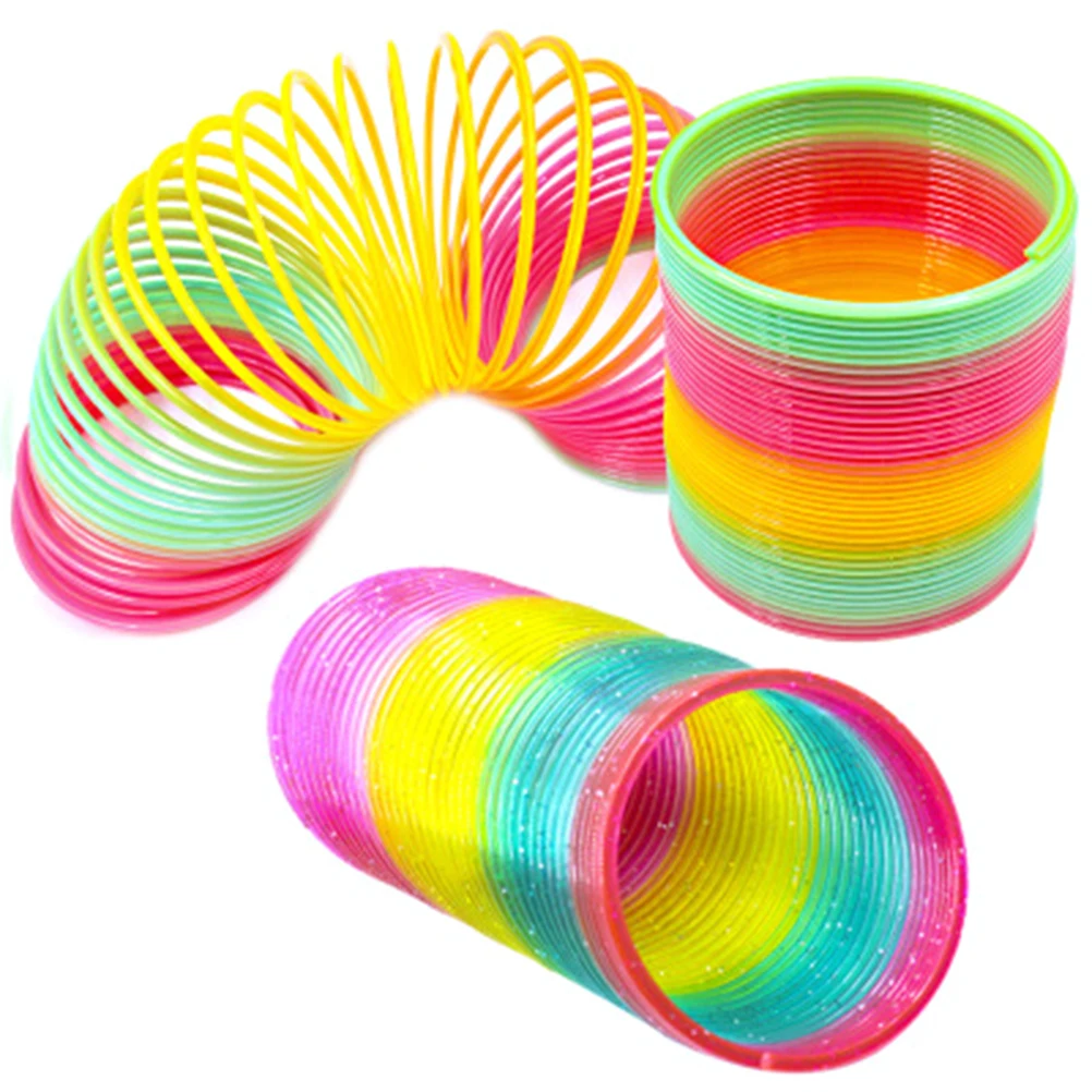 

New Magic Plastic Tight Rainbow Spring Colorful New Children Funny Classic Rainbow Circle Toy Color Random Toys For Children #10