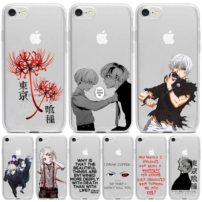 Токийский Гуль Модный Аниме Kaneki Ken Прозрачный чехол для телефона iPhone 12 13 Mini 11 Pro Max X