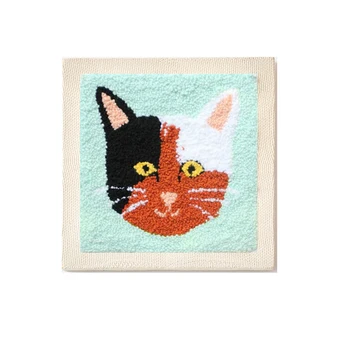 

Hot DIY Knitting Wool Rug Hooking Kit Handcraft Woolen Embroidery Creative Gift With 26 X 26cm Wooden Frame Punch Needle - Cat