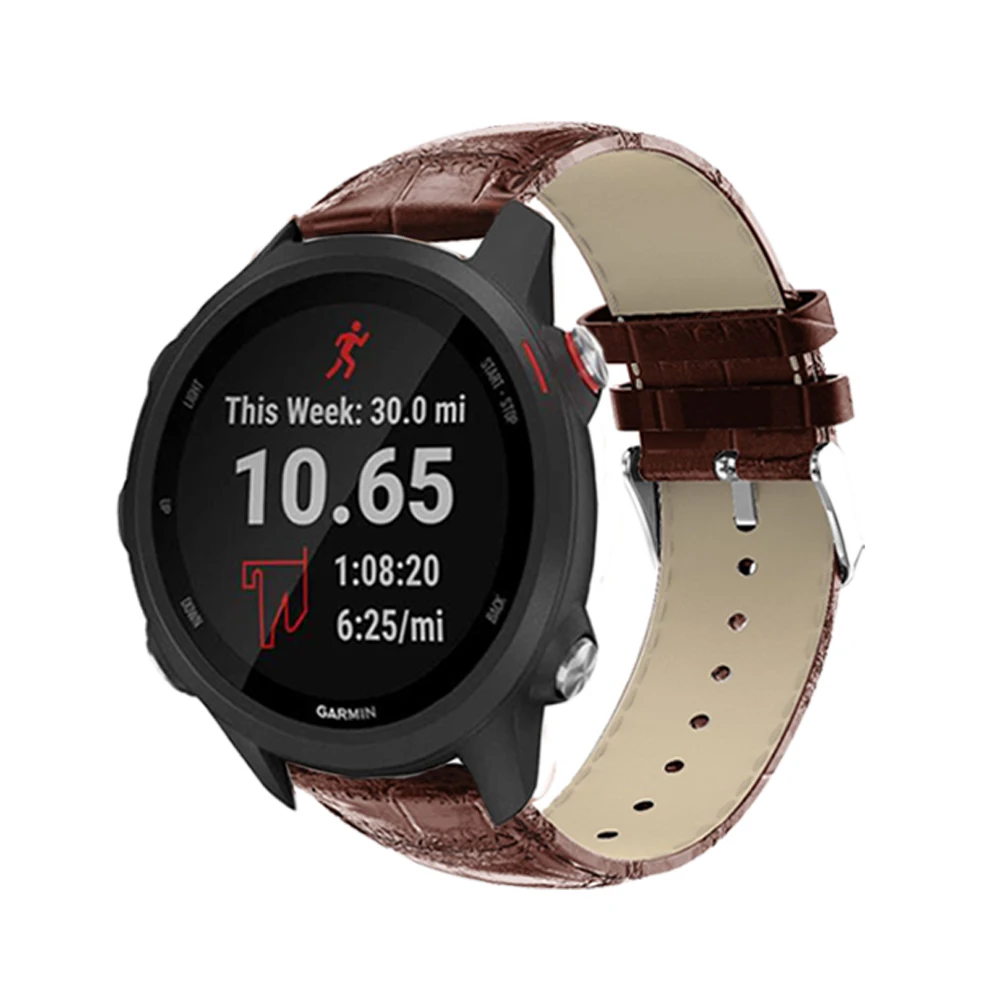 20 мм кожаный ремешок для часов Garmin Forerunner 245 245M 645/Vivoactive 3 Музыка/Vivomove HR Смарт часы браслет Correa