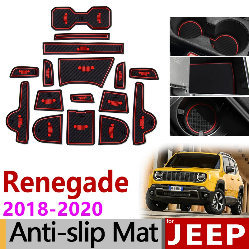 

Anti-Slip Mat for Phone Gate Slot Mats Cup Rubber Pads Rug for Jeep Renegade 2019 2020 Facelift Model Car Accessories Stickers