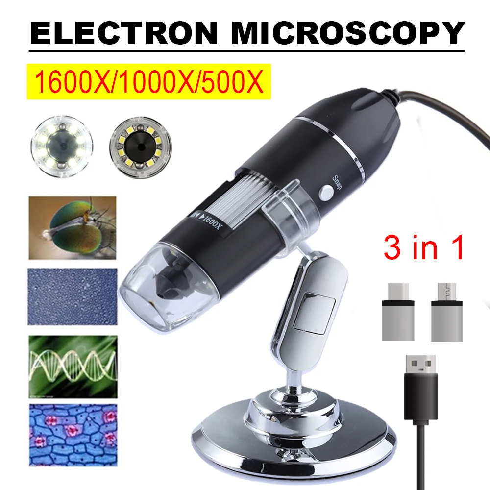 1600x 1000x 500x Usb Microscope Handheld Portable Digital Microscope 3