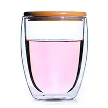 200-500 мл двухслойная термостойкая кружка прозрачная изоляционная стеклянная чашка для молока офисная кофейная чайная кружка для виски вина с крышкой