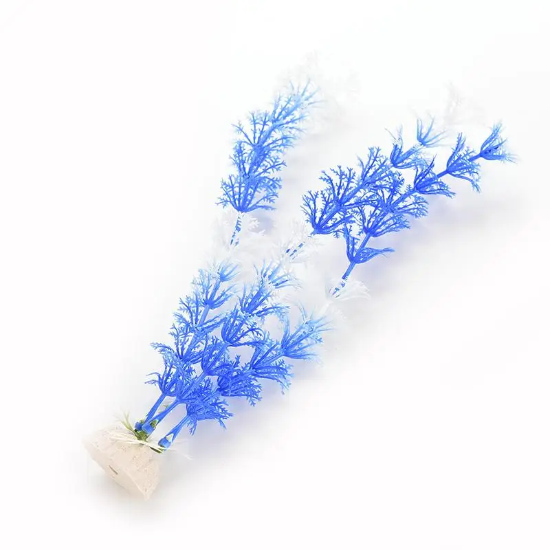 NEW 22cm Underwater Ornament Decoration for Aquarium Fish Tank Hot White Blue Plastic Grass Wholesale