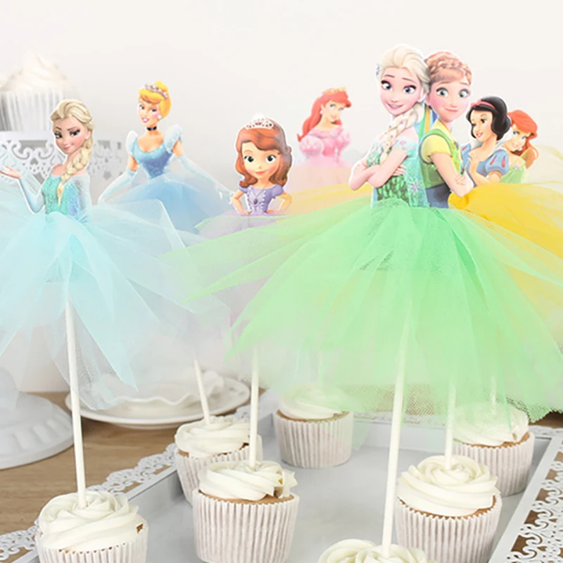 Cake-Veil Party-Decoration Favor Birthday Anniversaire Elsa Girls Disney Frozen Princess