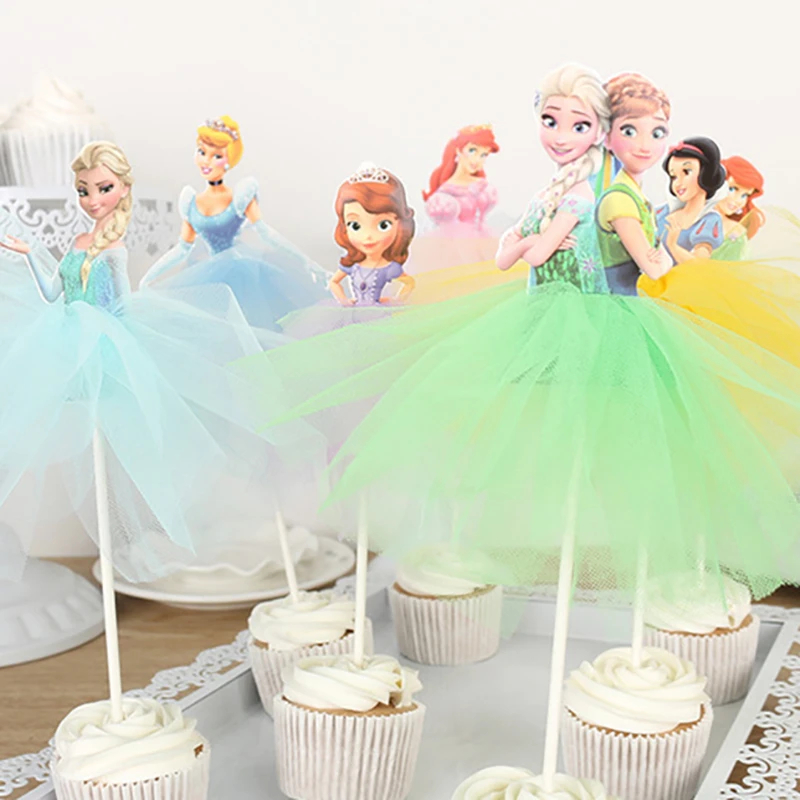Disney Frozen Elsa And Anna Princess Cake Veil For Girls Favor Cake Toppers Birthday Cakes Party Decoration Anniversaire Fille Cake Decorating Supplies Aliexpress