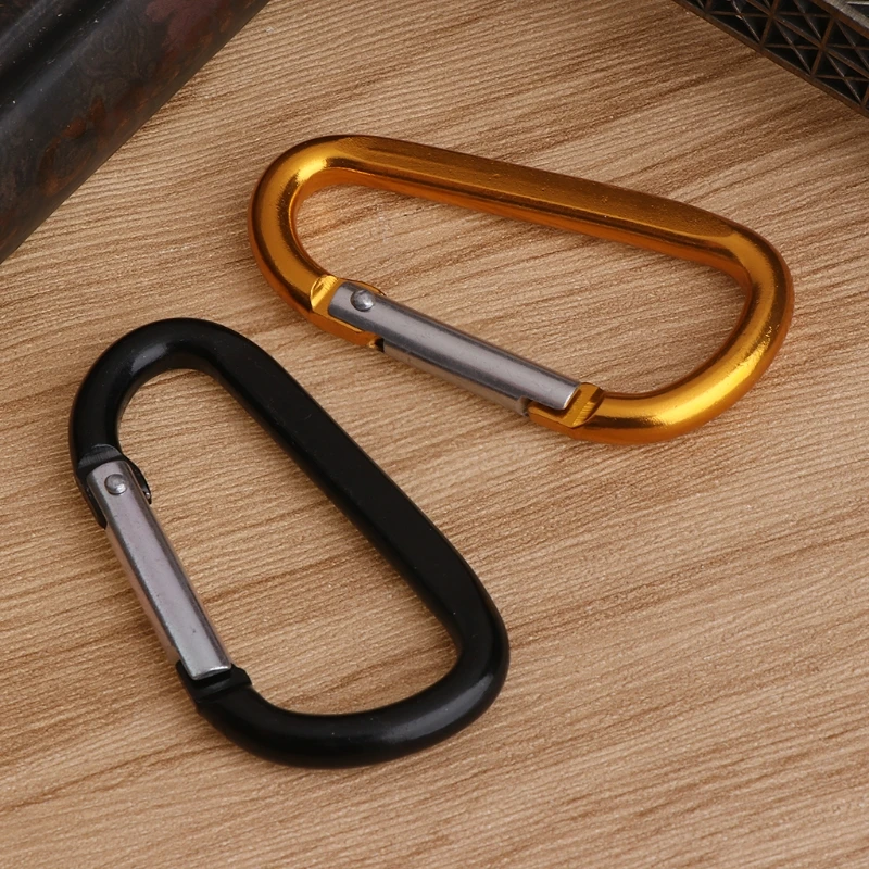 10Pcs Aluminum D Shape EDC Paracord Buckle Carabiner Key Chain Camping Hook Clip A6HC