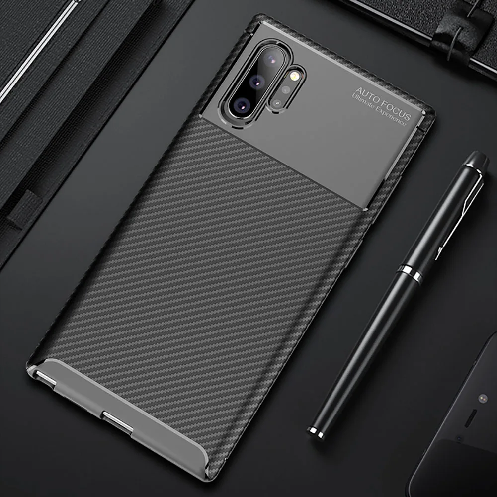 Чехол для телефона samsung note 10 plus, чехол etui, защитные аксессуары для galaxy note10 10 plus, не 10, coque bag, мягкий силиконовый чехол из ТПУ - Цвет: Черный