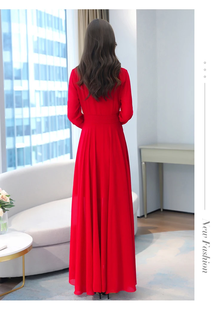 Autumn Winter Vintage Chiffon Boho Midi Dress 2020 4XL Plus Size Sexy Casual Maxi Dresses Women Party Long Sleeve Black Vestidos