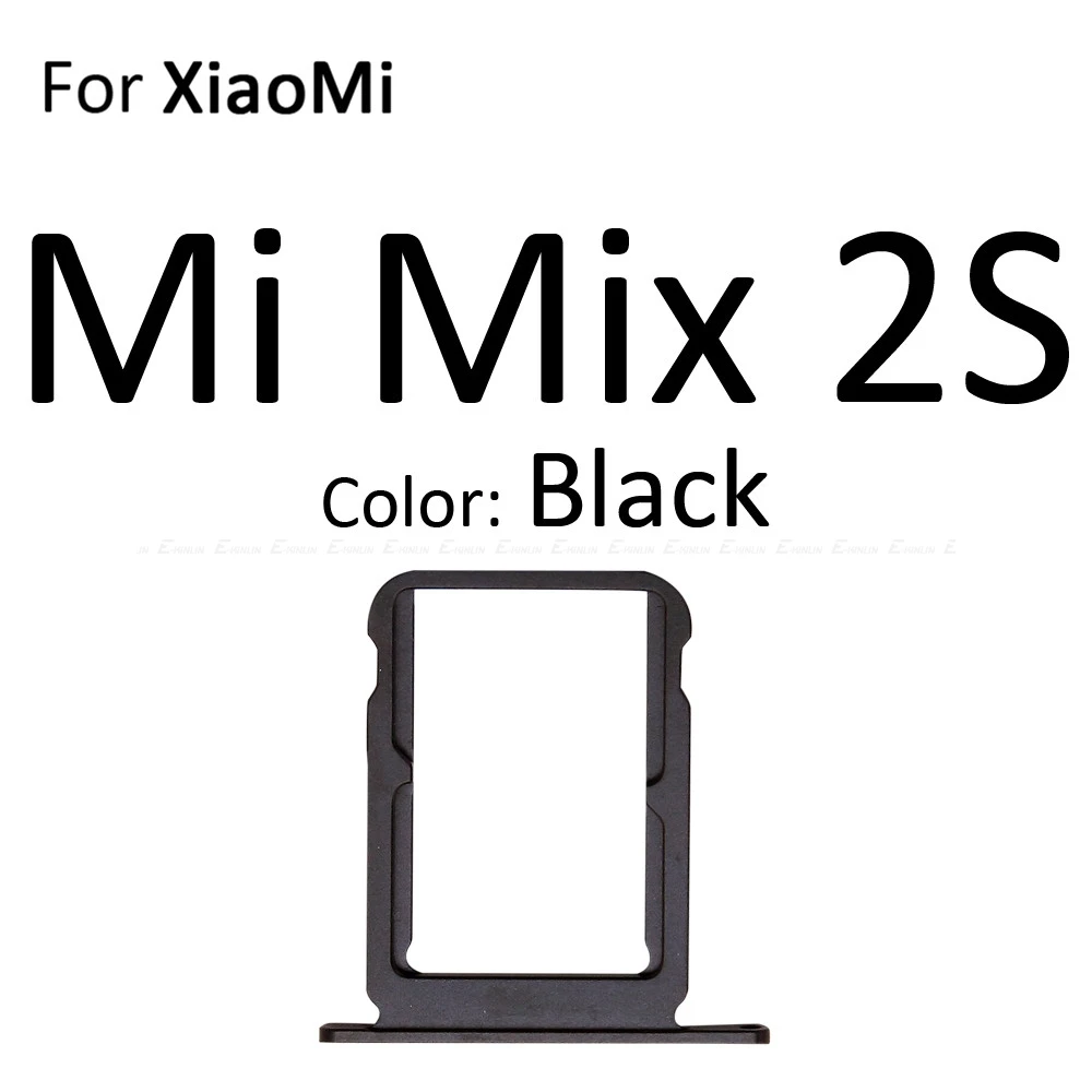 Карта Micro SD Sim карты слот, разъем для лотка адаптер Коннектор кард-ридера для Xiaomi Mi Mix 3 2S 2 контейнер держатель Запчасти для авто - Цвет: For Mi Mix 2S Black