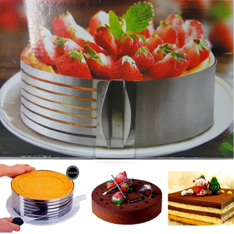 

1Pc Retractable Stainless Steel Circle Mousse Ring Cake Baking Tool Set Size Shape Adjustable Bakeware Silver 3D DIY Bakeware