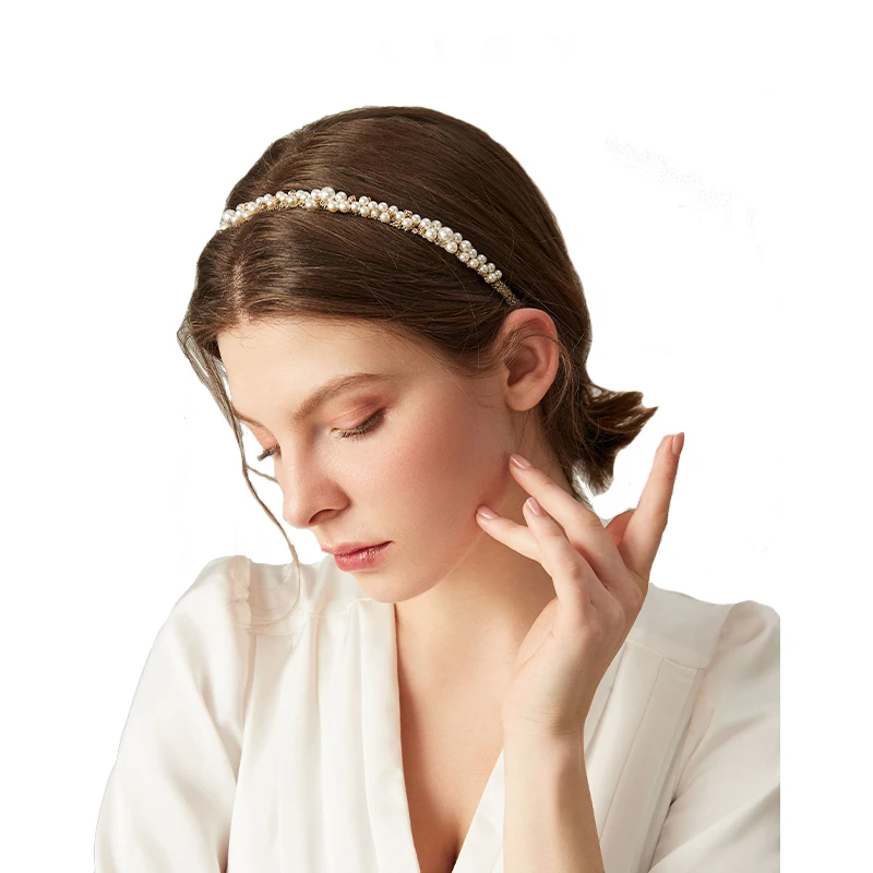 Neue Frauen Voll Perlen Einfache Haarbänder Bogen Stirnband Haar Hoops Band Halter Ornament Headbnds Dame Mode Haar Zubehör – Detail 6