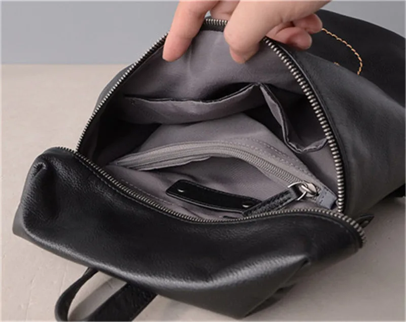 PNDME Модный повседневный простой женский рюкзак из натуральной кожи черного цвета, дизайнерский водонепроницаемый рюкзак для путешествий из мягкой воловьей кожи, милый женский рюкзак