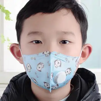 

2pcs Kids Anti-Dust Respiratory Valve Face Mouth Mask PM2.5 Cartoon Breathable Non-woven 5 Layers Anti Flu Mask