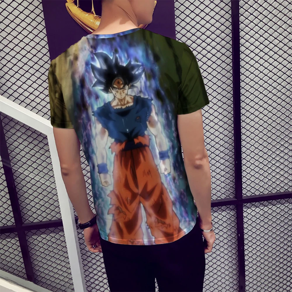 Аниме футболка 3D печать футболка Мужская дышащая с коротким рукавом мультфильм Dragon Ball футболка Camisetas Hombre футболка футболки