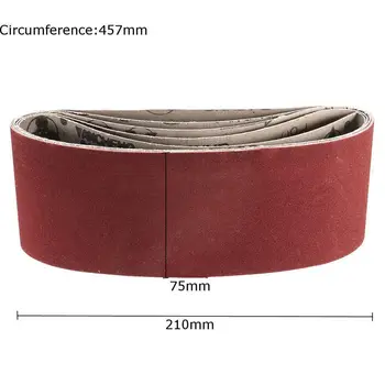 

Pack Of 5Pcs 75x457mm Sanding Belts Mix Grits 60-240 Sander Power Tool Stock
