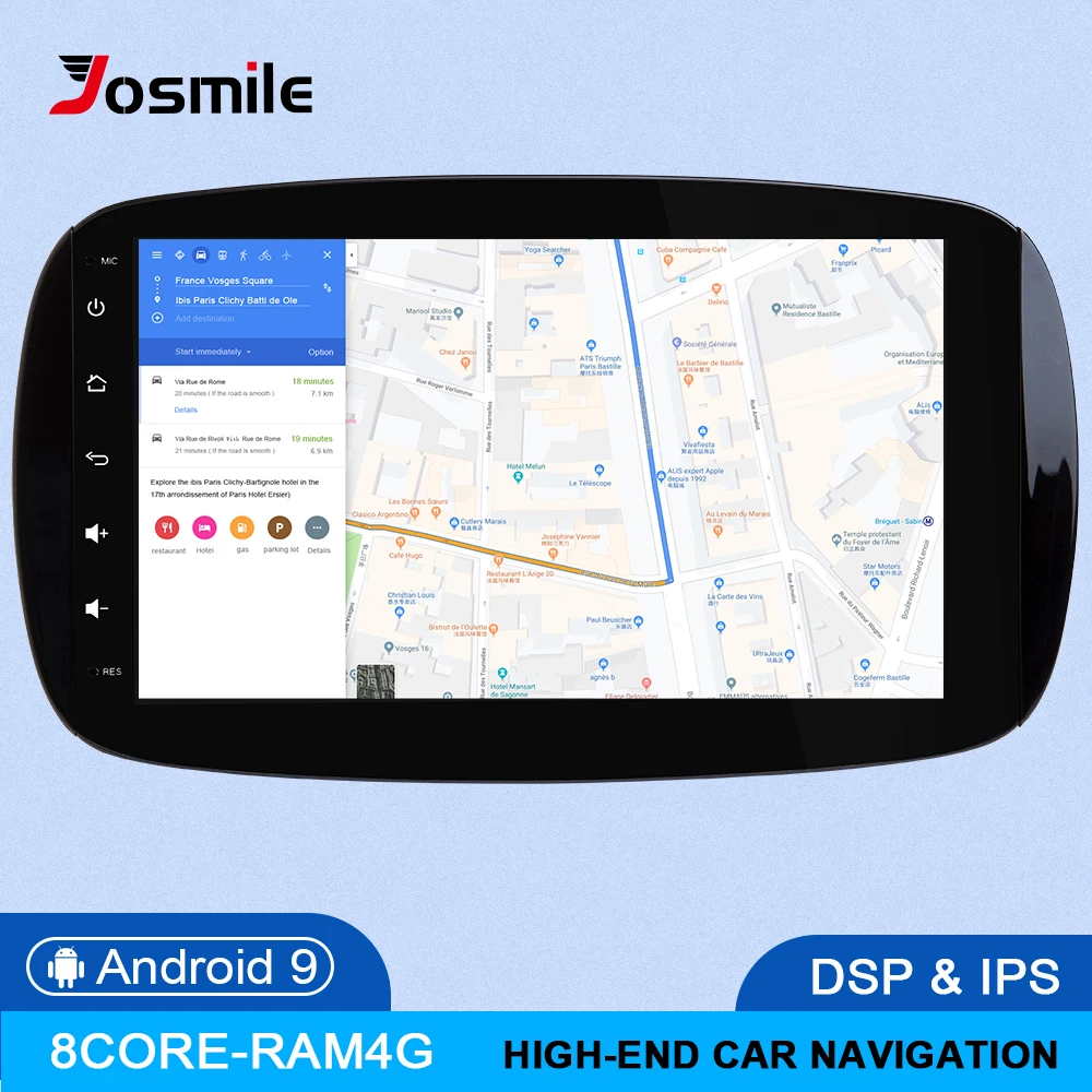 Ips DSP 1 din автомагнитола gps Android 9,0 автомобильный мультимедийный плеер для Mercedes/Benz Smart Fortwo W453 W257 навигация