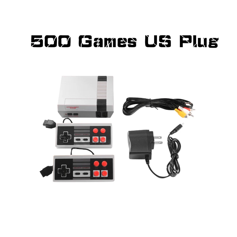 500Games US Plug Встроенная 500/620 игровая видео консоль 8 бит Мини ТВ портативная Ретро игровая консоль ручной Ретро игровой плеер AV Out Прямая поставка приставка игровая приставка денди - Цвет: 500Games US Plug