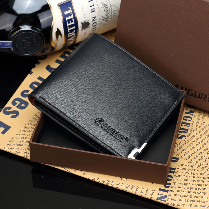 

Ao ge MEN'S Wallet Men's Short Hide Substance Ultra-Thin Leather Wallet Men's Youth xiao qian jia Men's Short Wallet