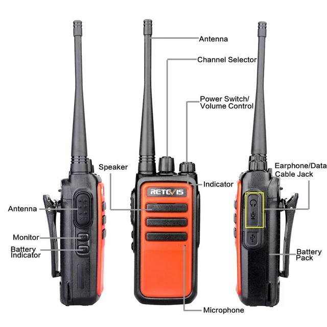 Retevis NR610 Walkie Talkie AI Noise Reduction Two-way Radio Station Type-C  Charger Portable Walkie-talkies for KTV Factory - AliExpress