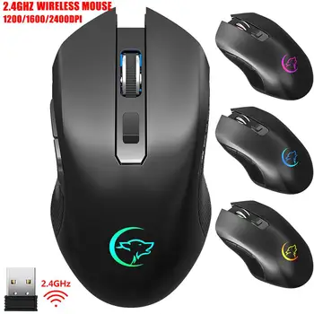 

G851 1200/1600/2400DPI 2.4GHz Receiver Wireless Mouse Rechargeable Colorful Mute Home Office Gaming Mice for Laptop PC Computer