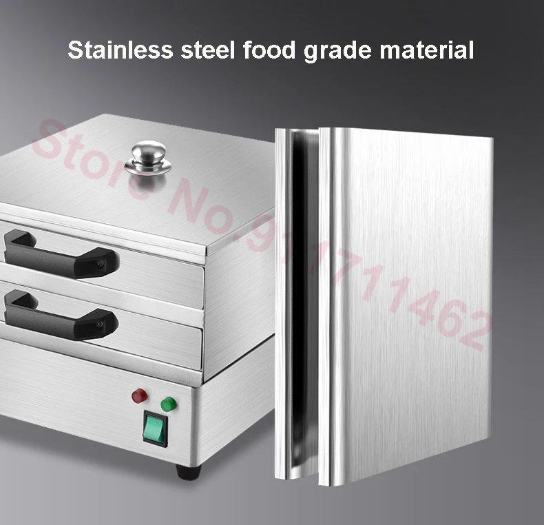 2 Layer Rice Noodle Rolls Machine Drawer Type Multifunction Steamer Stainless Steel Vermicelli Roll Steaming Furnace