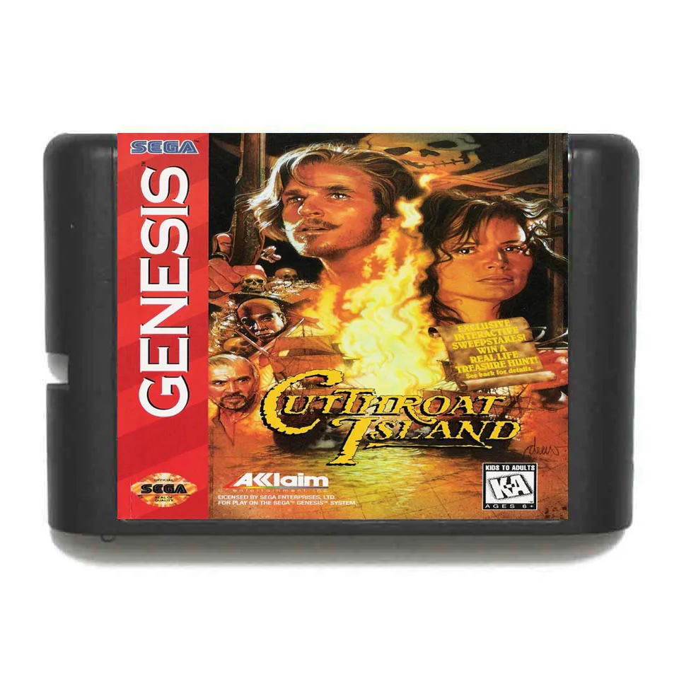 Режущая горла остров 16 бит MD игровая карта для sega Mega Drive для Genesis