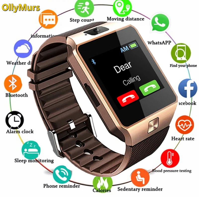 DZ09 Смарт-часы с камерой Bluetooth спортивные носимые устройства SIM TF карты Smartwatch для IOS