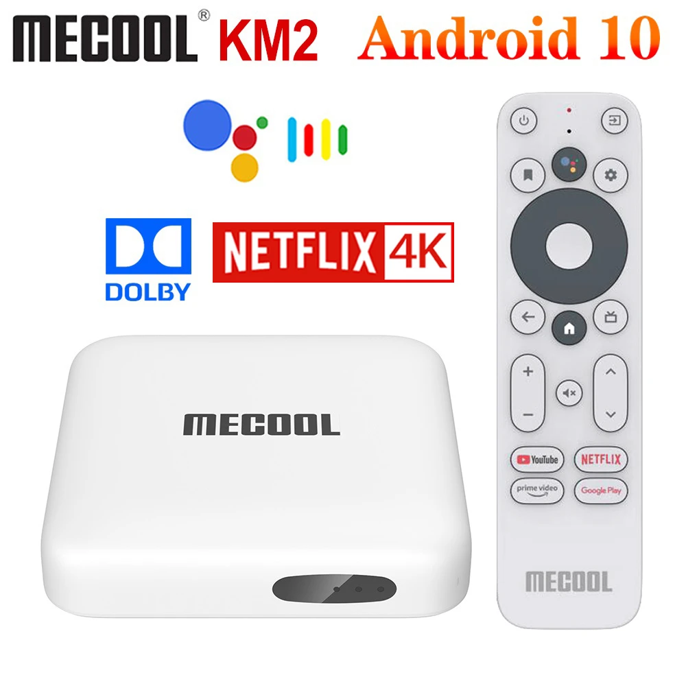 Global Version Mecool Km2 Android Tv Box Android10 Google Certified Tvbox  Support Netflix 4k Dolby Bt4.2 Prime Video Set Top Box - Set Top Box -  AliExpress
