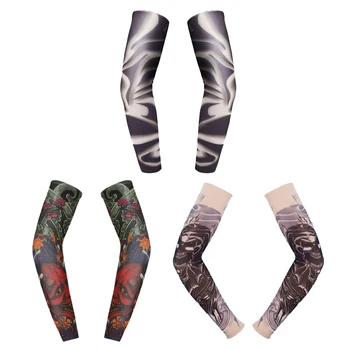 

Skull Tattoo Elastic Arm Sleeve Sun Protection Sleeves for Cycling Fishing UV Proof 3 Styles