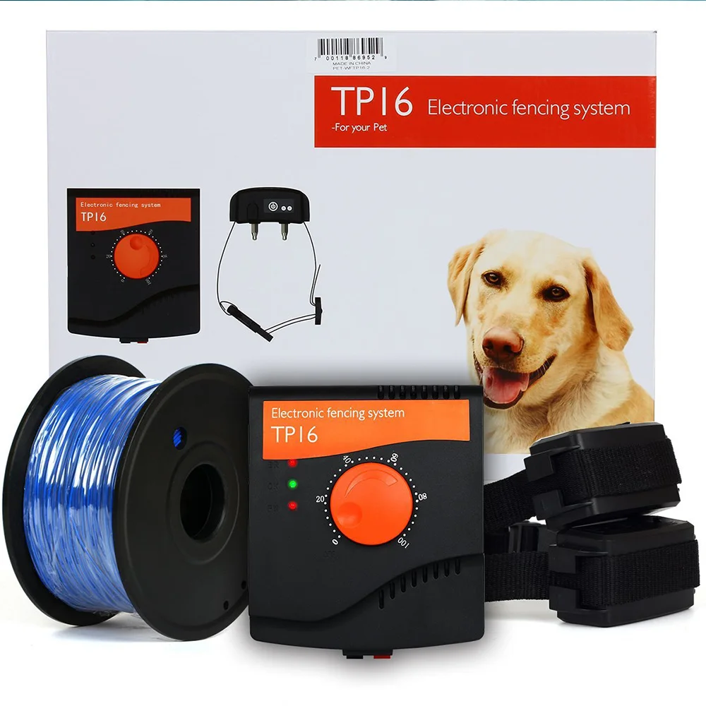 TP16 электрическое ограждение для собак система перезаряжаемая Водонепроницаемая ударная Регулируемая ошейник для дрессировки собак электронное ограждение для собаки система