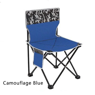 Hot Sale Summer Outdoor Portable Folding Oxford Beach Chair High Strength Camping Fishing Chair Camouflage Blue