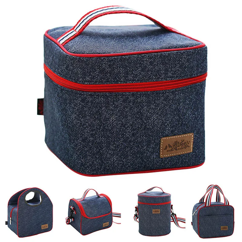Новая стильная сумка для пикника из ткани Оксфорд, Ланч-бокс, переносная Термосумка, Термосумка для пищи для женщин, школьников
