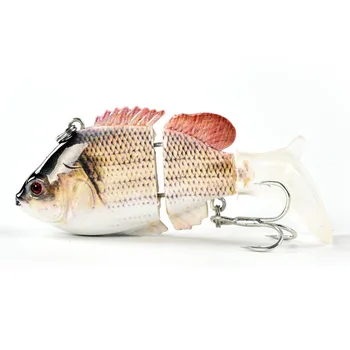 

75mm 13.5g VIB Fishing Lure with Soft Plastic Tail 2 Sections Jointed Artificial Hard Bait Fishing Tackle D2