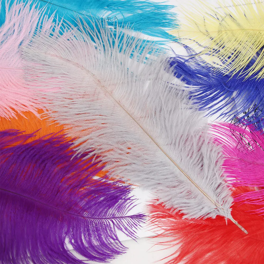 10Pcs/Pack Romantic Beautiful Elegant White 15-35cm Ostrich Feathers Wedding Party Supplies Carnival Dancer Decoration Crafts