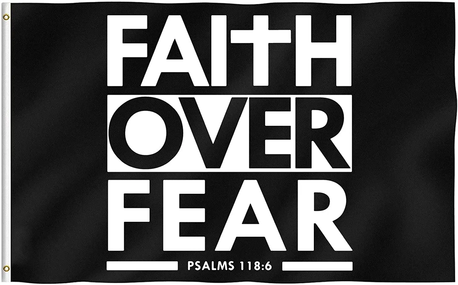 Faith Over Fear Bible Scripture Verse Christian Flag 3 X 5 FT Single Side - Vivid Color and UV Fade Resistant -3 Ft | Дом и сад