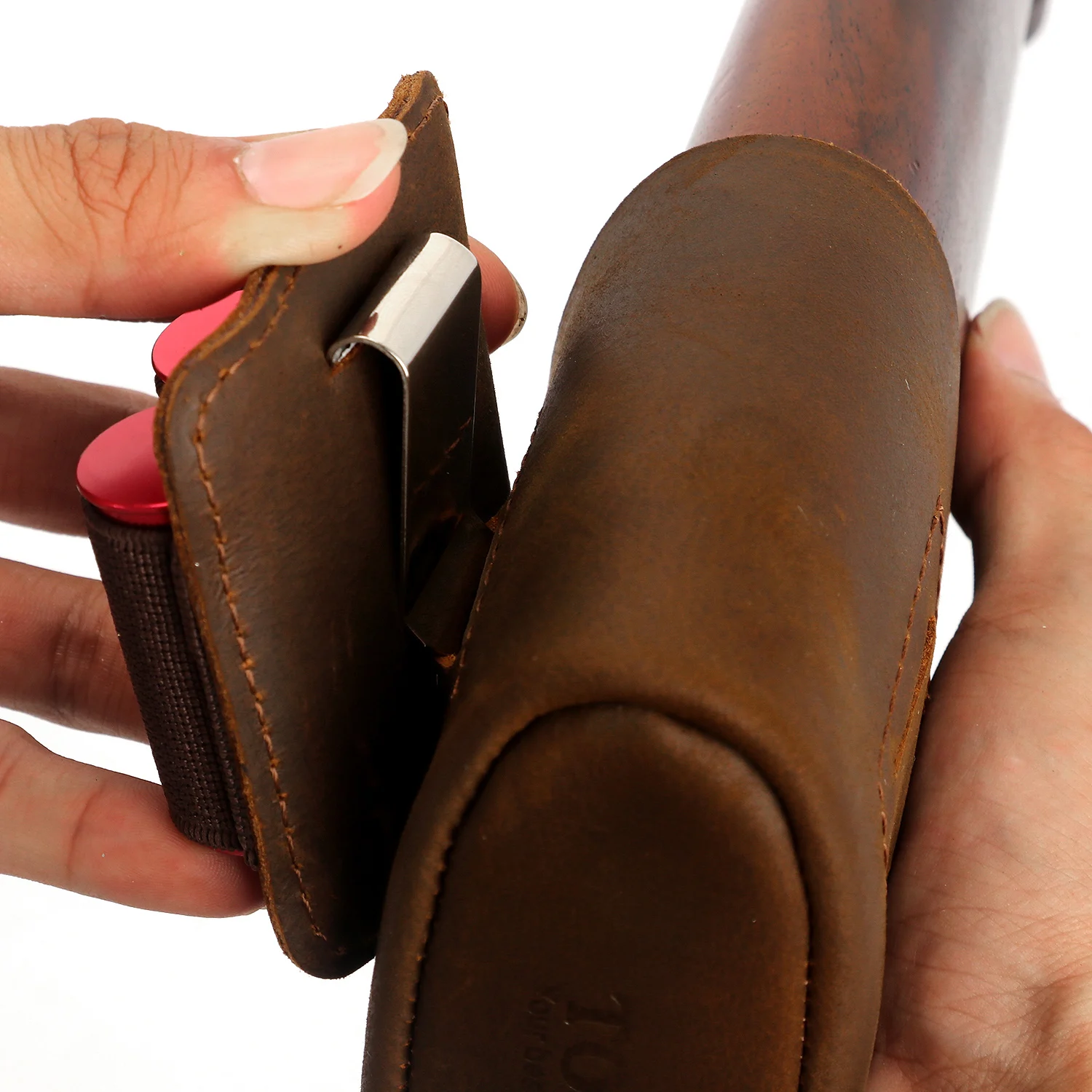 TOURBON Leather Shooting Slip on Recoil Pad with Rifle Shotgun Ammo